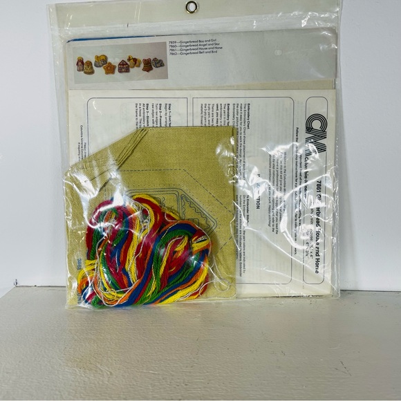 Vintage 1978 Crewel kit Christmas ornaments House Horse 7861 Columbia Minerva - Picture 7 of 10